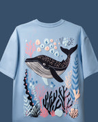 Sky Blue Whale Serenity T-Shirt