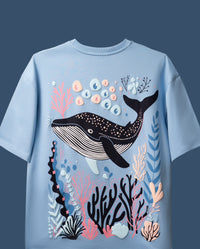 Sky Blue Whale Serenity T-Shirt