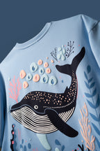 Sky Blue Whale Serenity T-Shirt