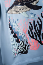 Sky Blue Whale Serenity T-Shirt
